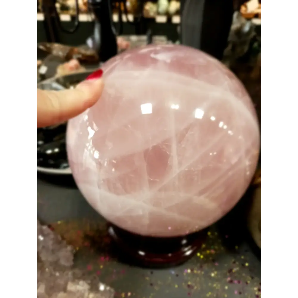 7 inch rose quartz sphere for heart chakra healing – The Mystical Moons