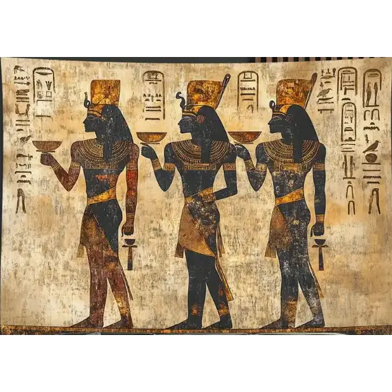 🏺 Ancient Egyptian Mural Tapestry - Hieroglyphic Design (80’’ x 60’’) ✨
