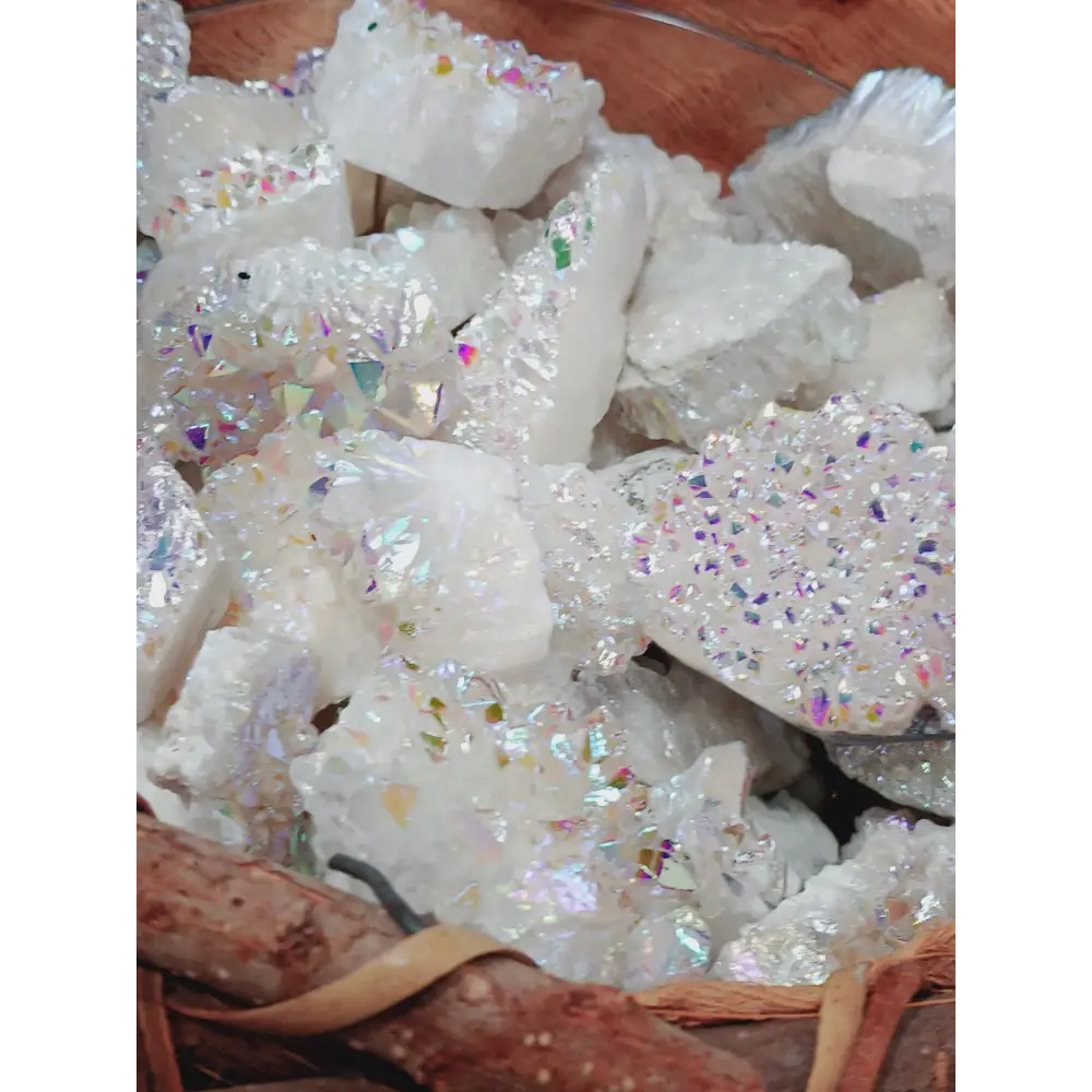 🌈✨ Angel Aura Quartz Chunk – Upliftment Clarity and Harmony (Intuitive Pick) 🤍