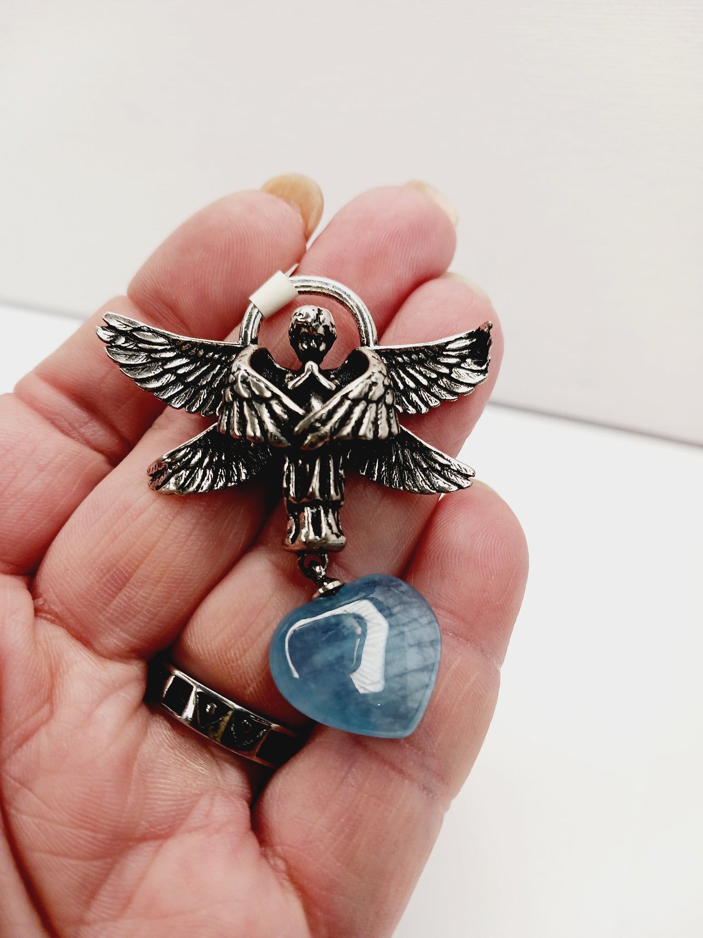 💙👼 Aquamarine Angel Pendant – Peace Protection and Divine Guidance ✨ - Jewelry