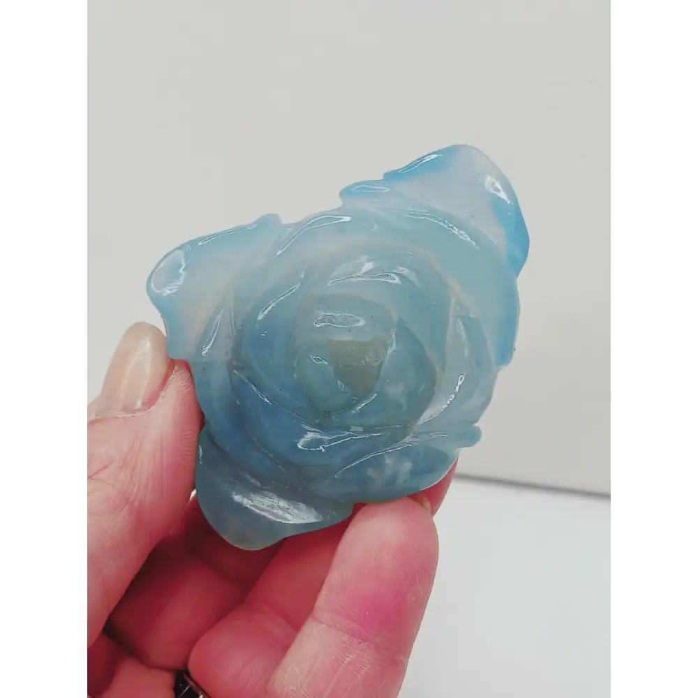 🌊🌹 Aquamarine Rose Carving – Tranquility Love and Courage ✨
