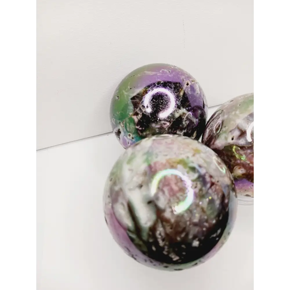 🌈✨ Aura Sphalerite Sphere (Approx. 3.25’’) – Transformation Empowerment and Radiant Energy! 🔮