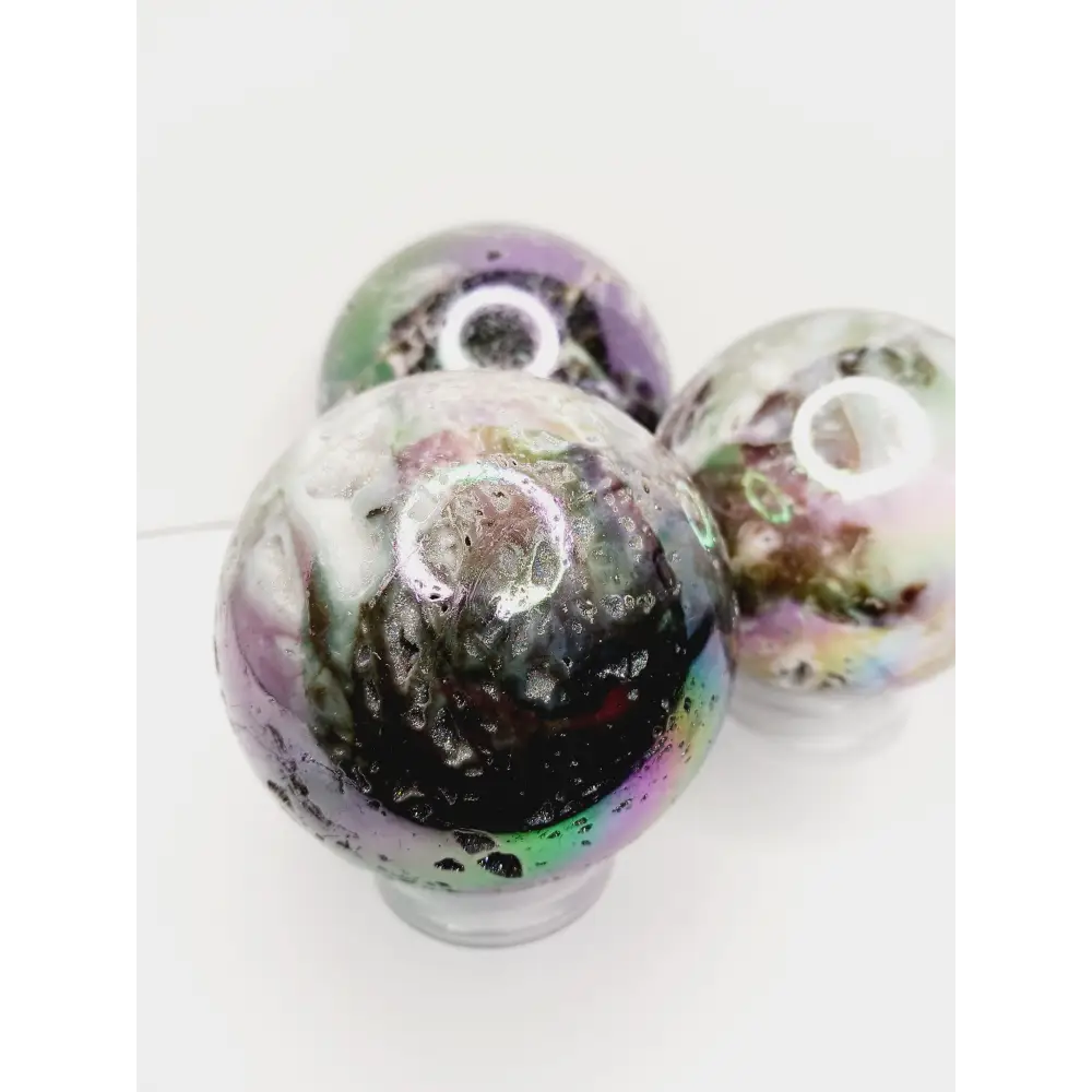 🌈✨ Aura Sphalerite Sphere (Approx. 3.25’’) – Transformation Empowerment and Radiant Energy! 🔮