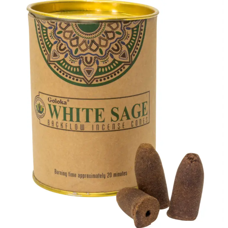 Backflow Incense Cones (pk of 24) - White Sage - Incense & Burners