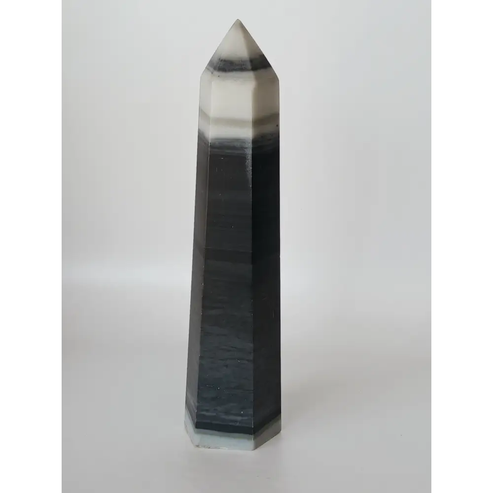⚫⚪ Black and White Shamanite Calcite Towers (5.5’’) – Spiritual Protection Insight & Yin-Yang Balance! ⚪⚫ - 2 - 5.5’’