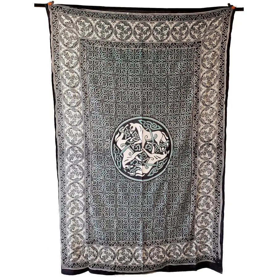 Celtic Horse Tapestry 60x90’’ Green/White/Black - Tapestry