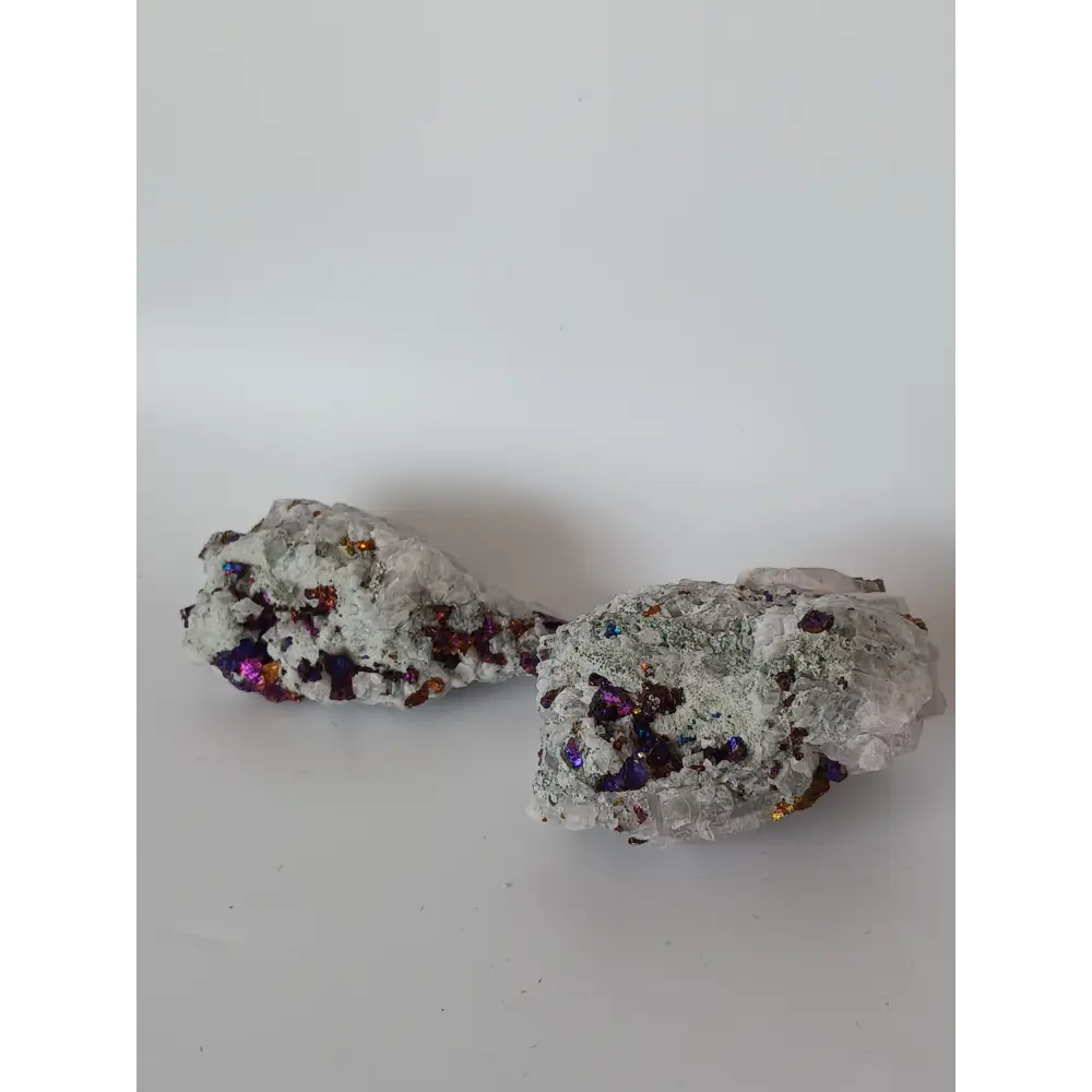 🦚✨ Chalcopyrite (Peacock Ore) with Calcite & Quartz – Joyful Transformation Amplified Energy & Spiritual Clarity! ✨🦚