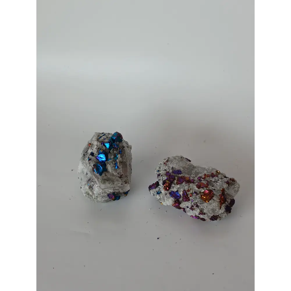 🦚✨ Chalcopyrite (Peacock Ore) with Calcite & Quartz – Joyful Transformation Amplified Energy & Spiritual Clarity! ✨🦚