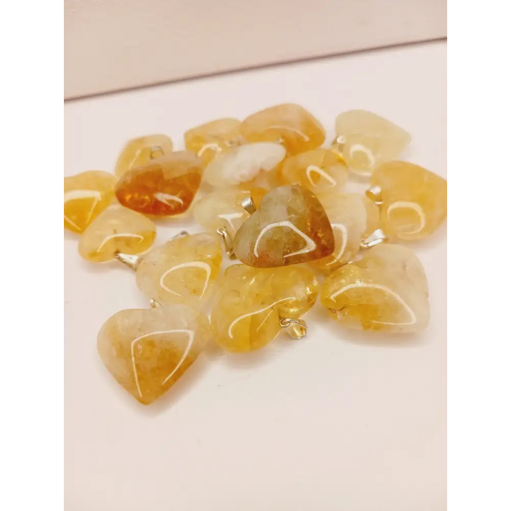 💛🌈 Citrine Heart Pendant – Joy Abundance and Intuitive Light ✨