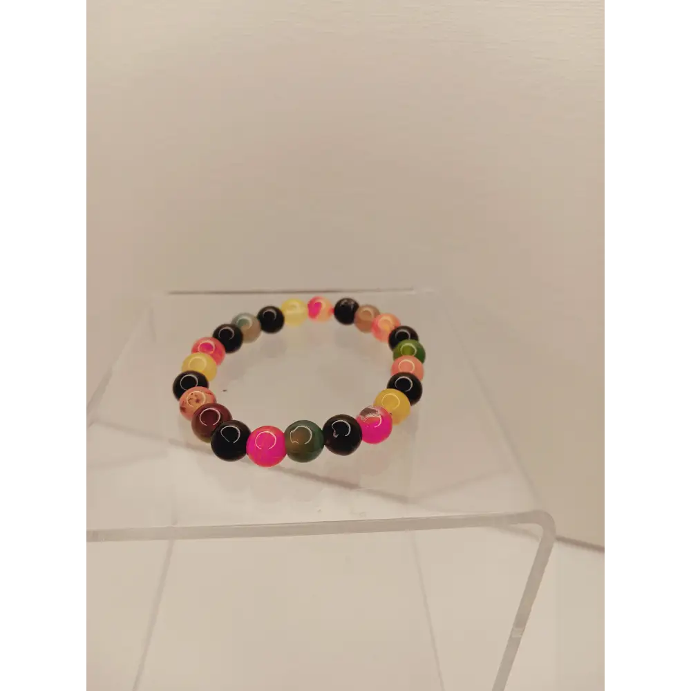 🌈✨ Colorful Agate Bracelet 8mm – Harmony Creativity and Balance 🪄