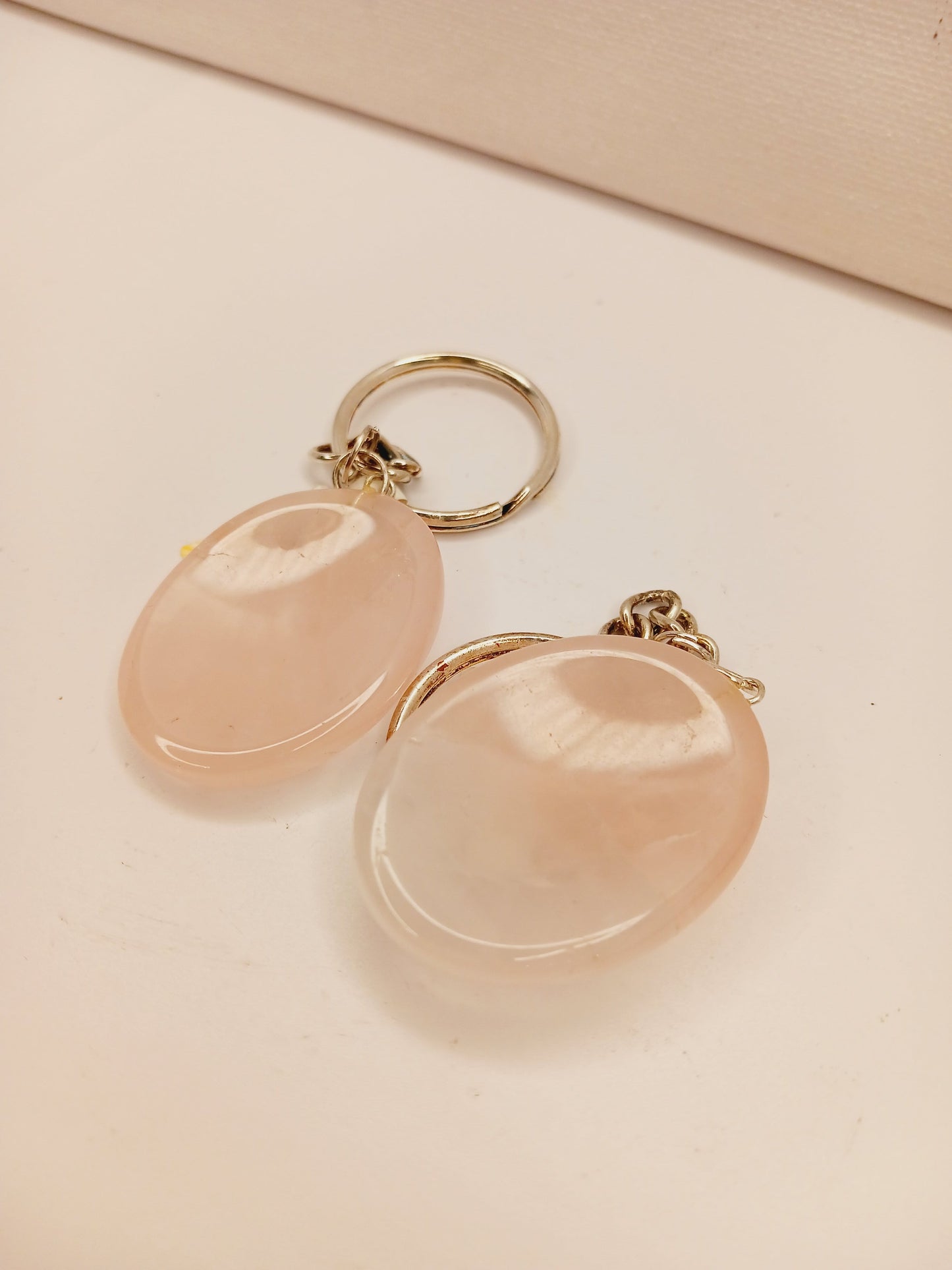 🔑✨ Crystal Worry Stone Keychain – Calming Energy On the Go! 🌙 - Jewelry