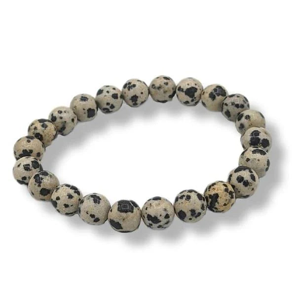 š¾āØ Dalmatian Stone Bracelet 8mm ā Joy Protection and Playfulness š¤ - OMC BRACELETS