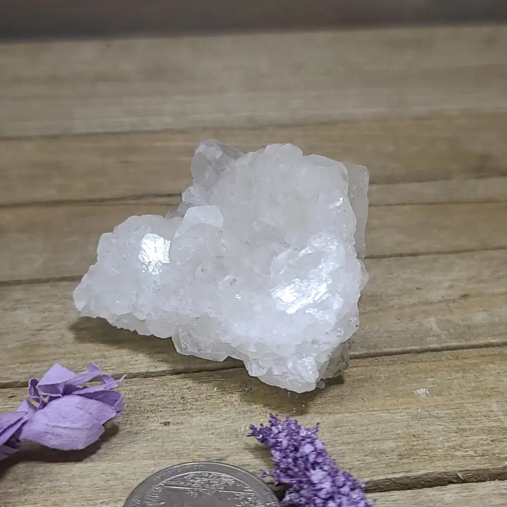 Diamond Calcite Natural Clusters on Green Apophyllite - 2 - Specimens