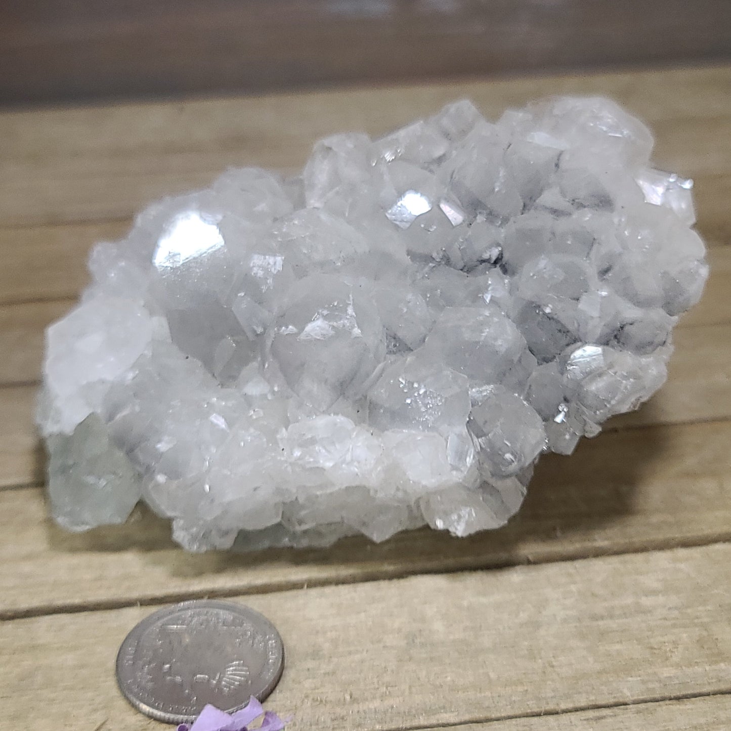 Diamond Calcite Natural Clusters on Green Apophyllite - 12 - Specimens