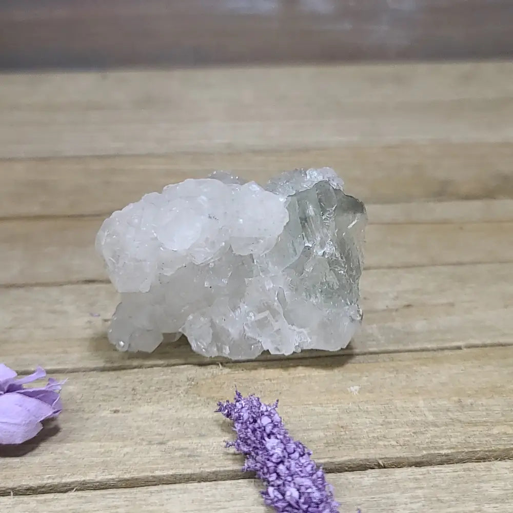 Diamond Calcite Natural Clusters on Green Apophyllite - 1 - Specimens