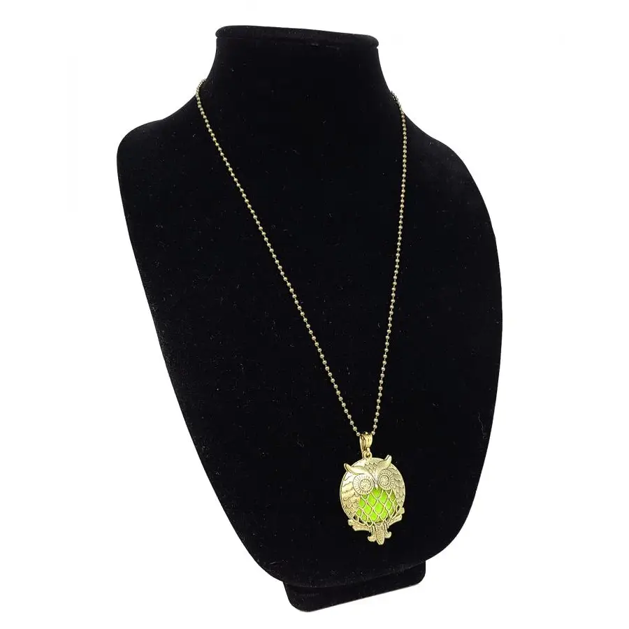Aromatherapy Diffuser Necklace with Tree of Life Locket Design Pendant - Owl - Jewelry
