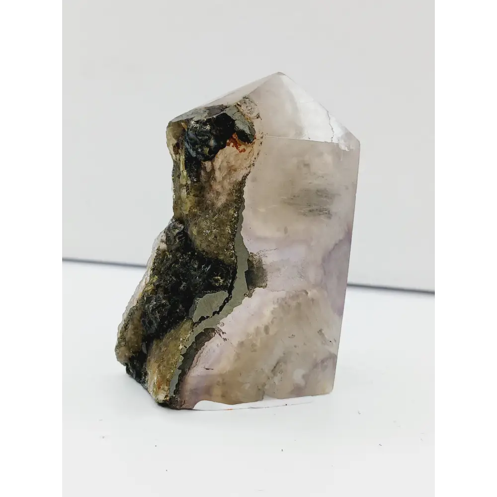 🌈✨ Fluorite and Scolecite with Pyrite Tower – Clarity Peace and Manifestation ⚡ - 17 - 2.5’’ - Towers