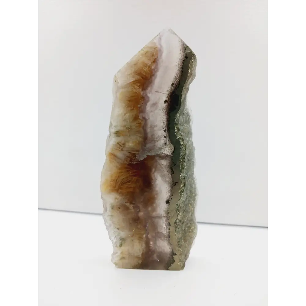 🌈✨ Fluorite and Scolecite with Pyrite Tower – Clarity Peace and Manifestation ⚡ - 3 - 5.5’’ - Towers