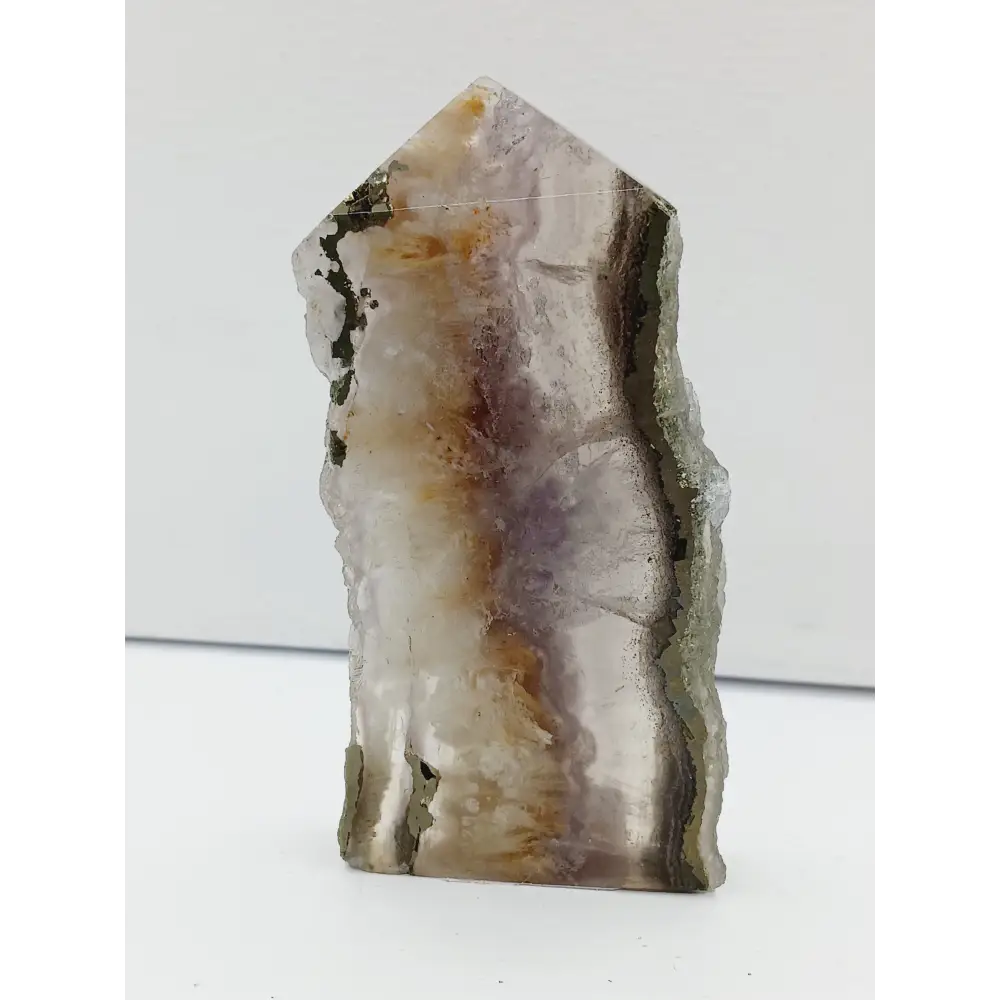 🌈✨ Fluorite and Scolecite with Pyrite Tower – Clarity Peace and Manifestation ⚡ - 11 - 4’’ - Towers