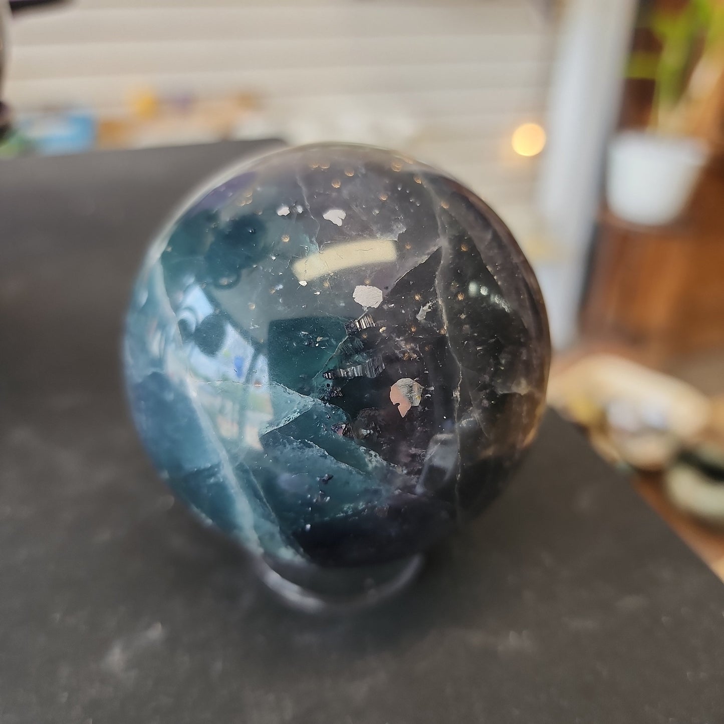 💚✨ Fluorite with Pyrite Spheres – Clarity Abundance and Energetic Shielding! ✨💚 - 2 - Spheres