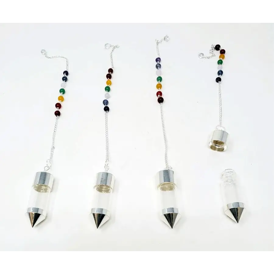 Glass Bottle Charm Pendulum with Chain - Pendulums & Mats