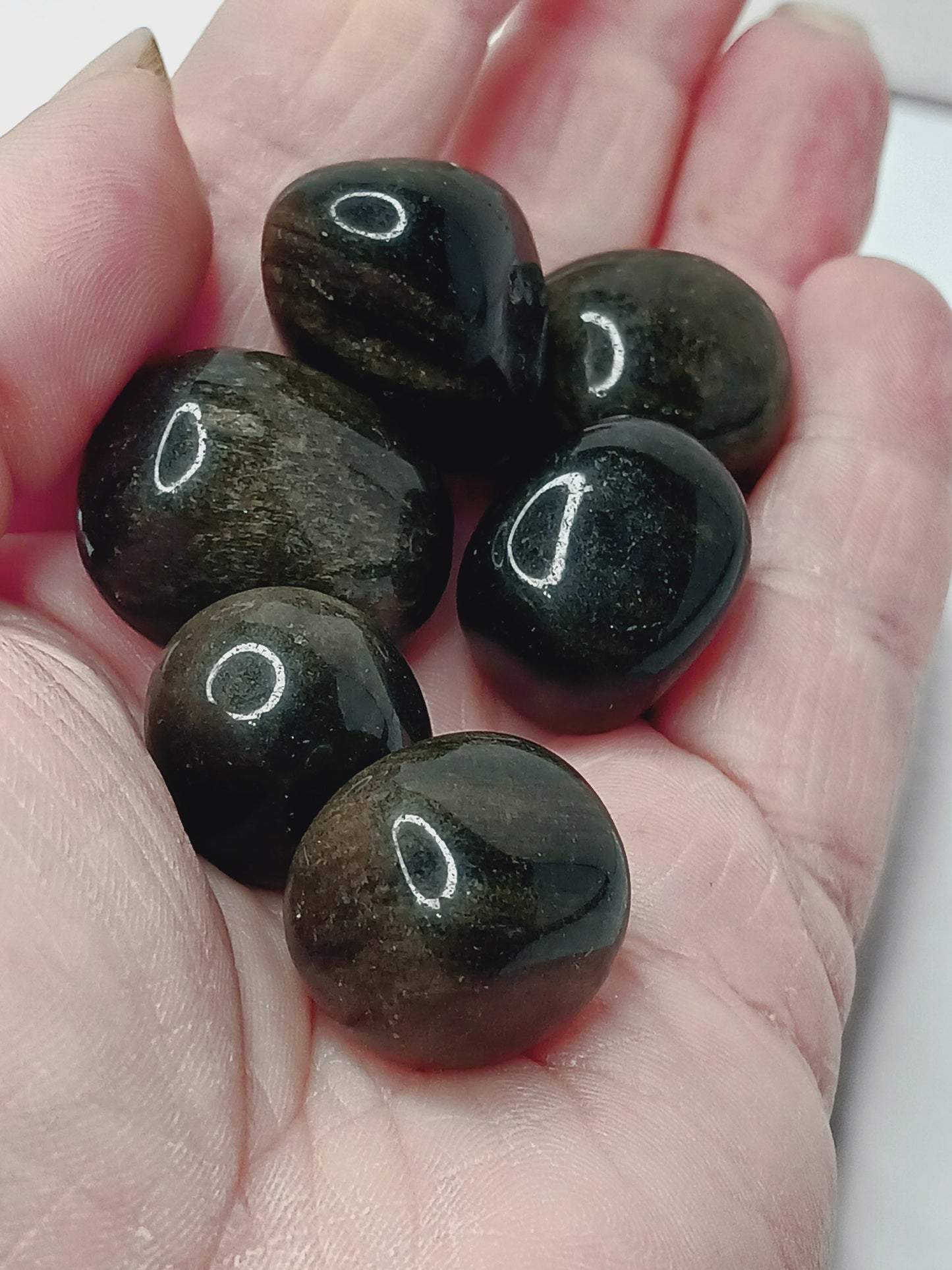 🌟🖤 Golden Sheen Obsidian Tumble – Empowerment Protection and Clarity ✨