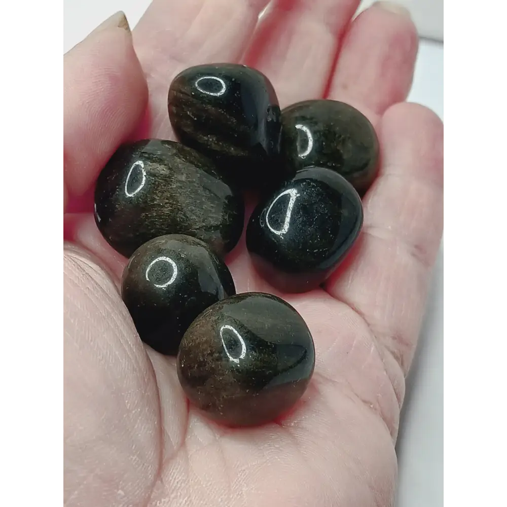 🌟🖤 Golden Sheen Obsidian Tumble – Empowerment Protection and Clarity ✨
