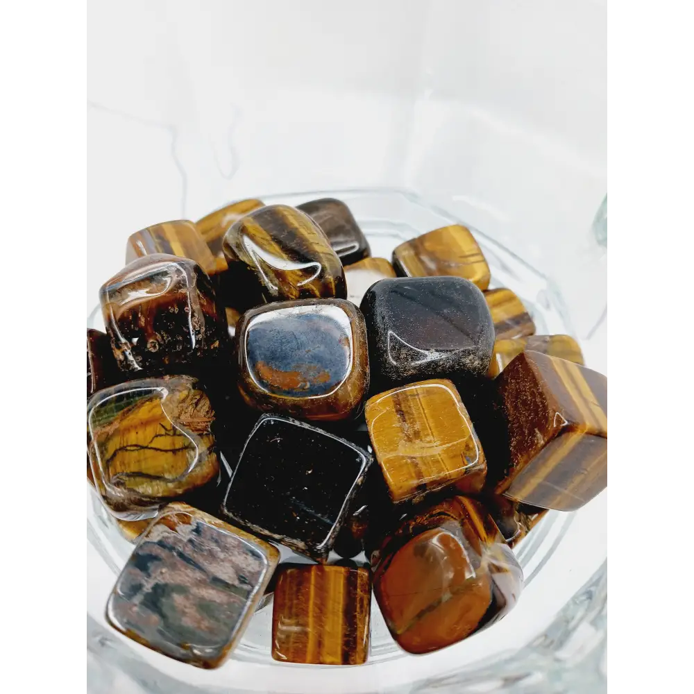 🟡✨ Golden Tigers Eye Cube – Confidence Protection and Focus 🧊 - Tumbles