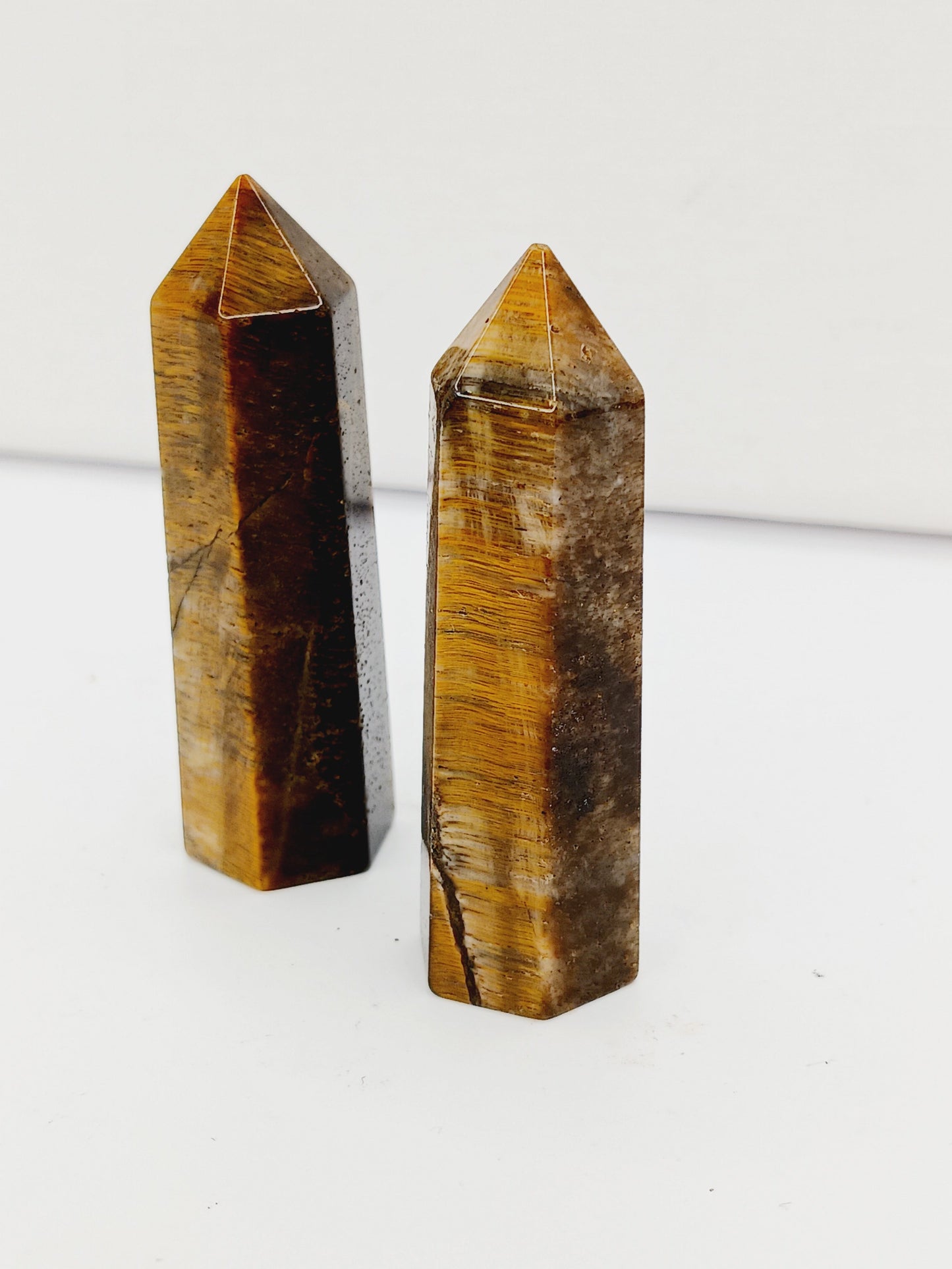 🟡🪨 Golden Tigers Eye Iron Tower – Strength Clarity and Grounded Confidence ✨ - 4 -2’’ - Towers