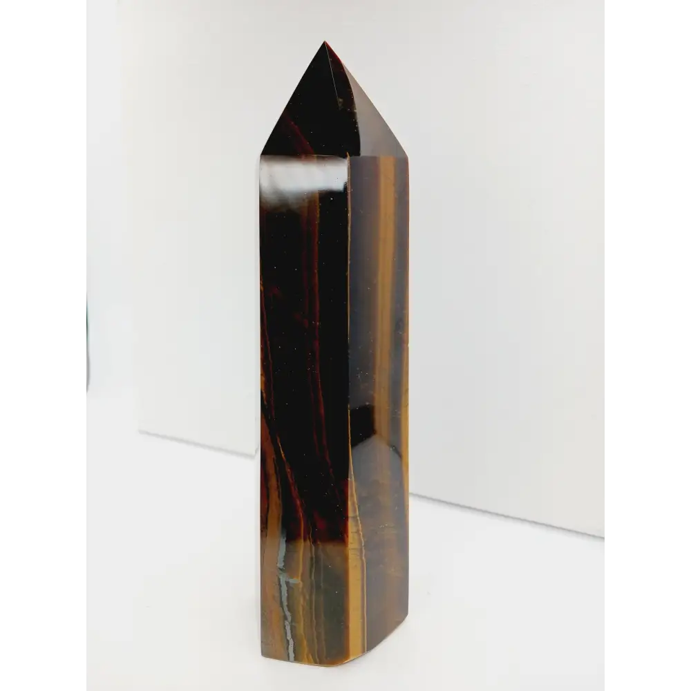 🟡🪨 Golden Tigers Eye Iron Tower – Strength Clarity and Grounded Confidence ✨ - 1 - 7.5’’ - Towers