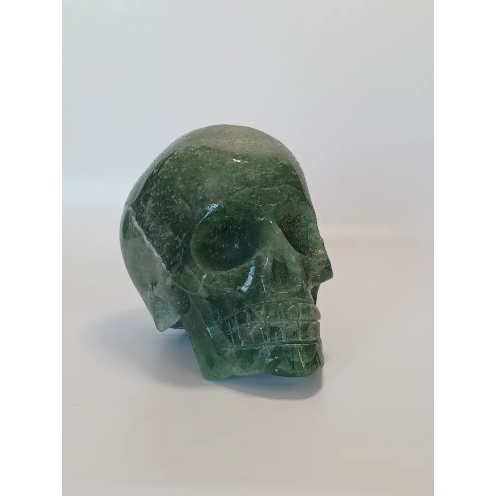 💚💀 Green Strawberry Quartz Skull 3.5’’ – Heart Healing Joy and Spiritual Insight 💀💚 - Carvings