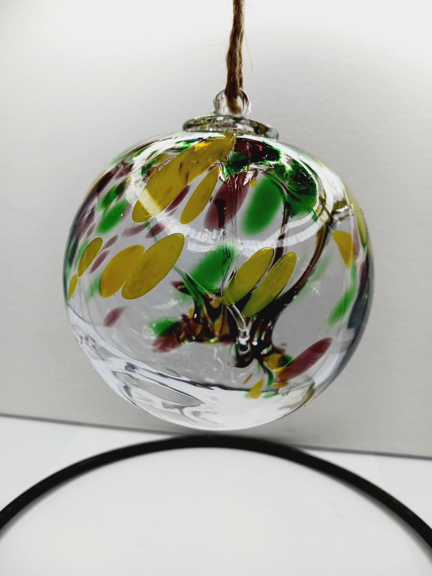🔮✨Handblown Glass Witch Ball – Protection Tradition and Magical Beauty ✨🔮 - 4’’ Green Yellow Purple Assorted - Home