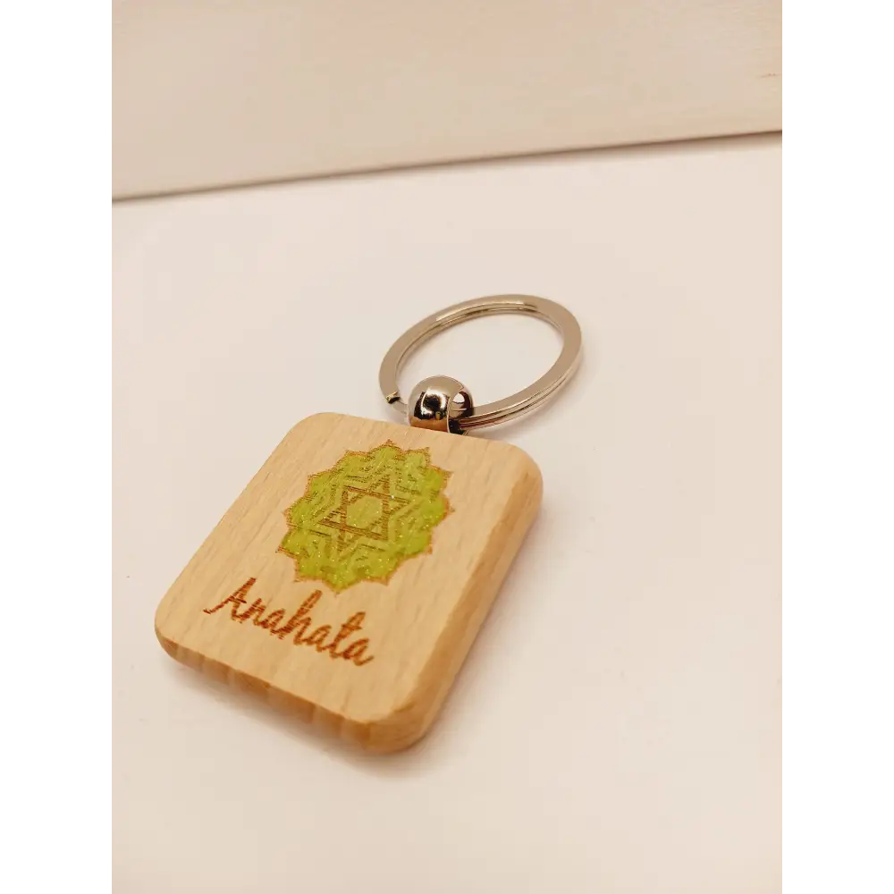 ๐ Handmade Wooden Chakra Keychains ๐ - Anahata - Heart Chakra