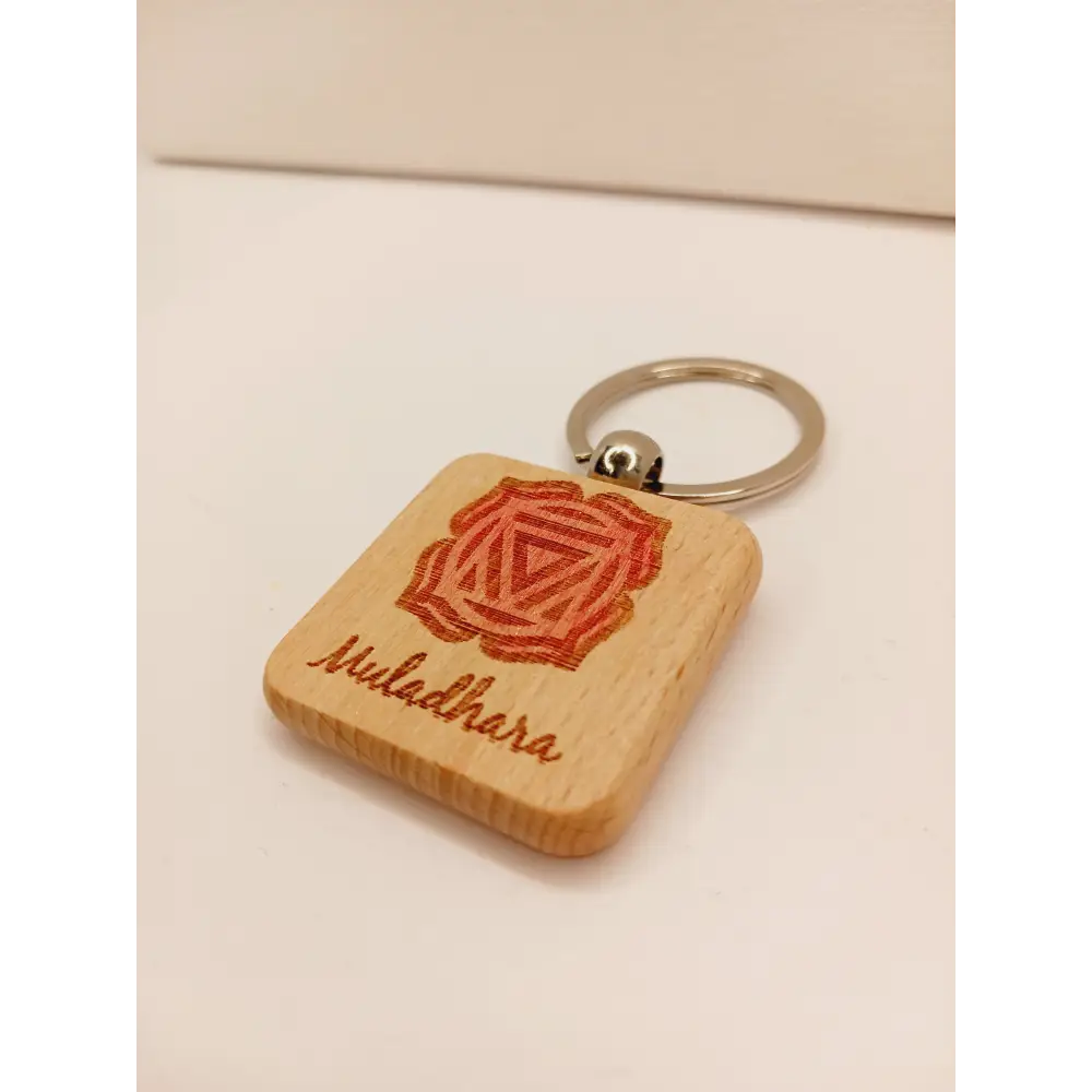 ๐ Handmade Wooden Chakra Keychains ๐ - Muladhara - Root Chakra