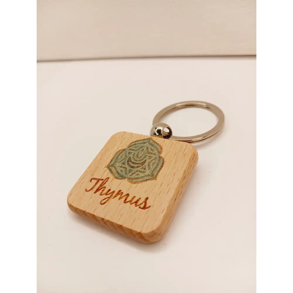 ๐ Handmade Wooden Chakra Keychains ๐ - Thymus - HIgher Heart Chakra