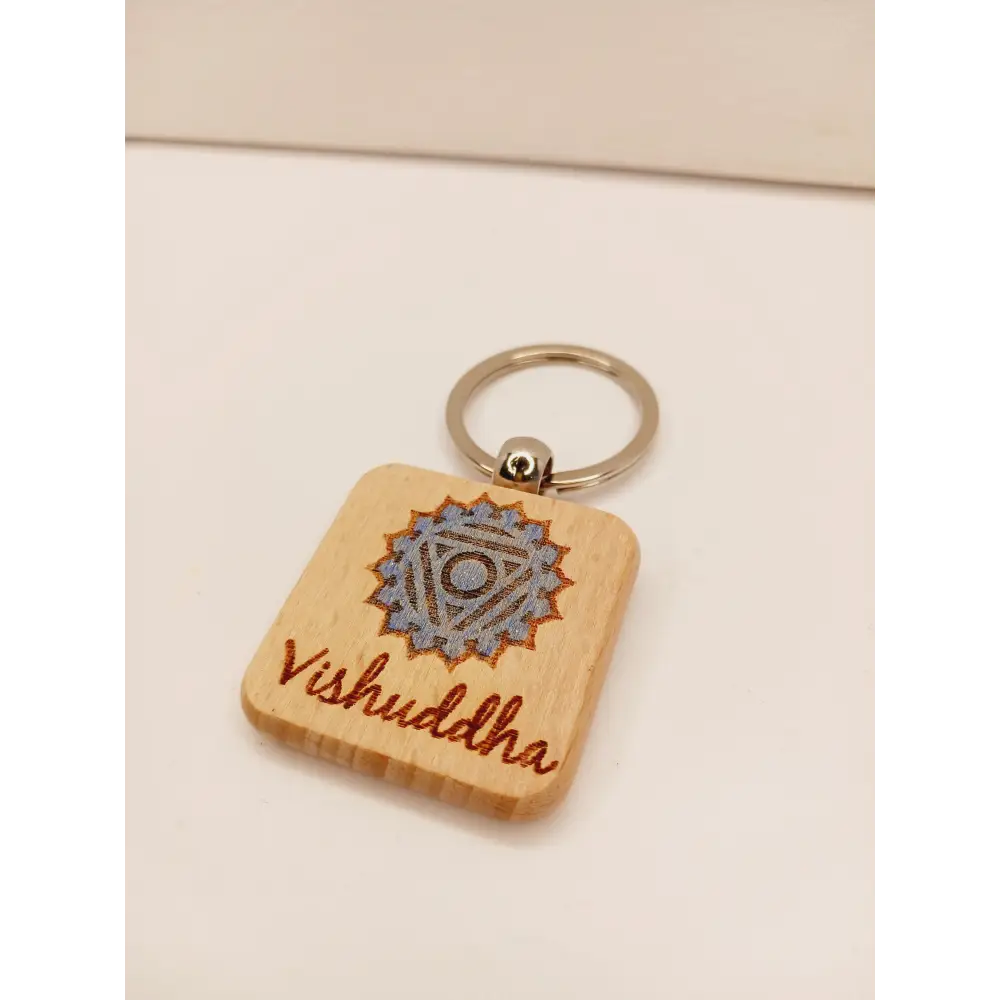 ๐ Handmade Wooden Chakra Keychains ๐ - Vishuddha - Thoat Chakra