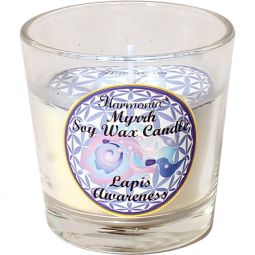 Soy votive candles with embedded gemstones, displayed on a white background. Perfect for intention setting, crystal energy, and sacred ambiance.