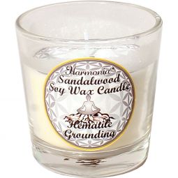 Soy votive candles with embedded gemstones, displayed on a white background. Perfect for intention setting, crystal energy, and sacred ambiance.