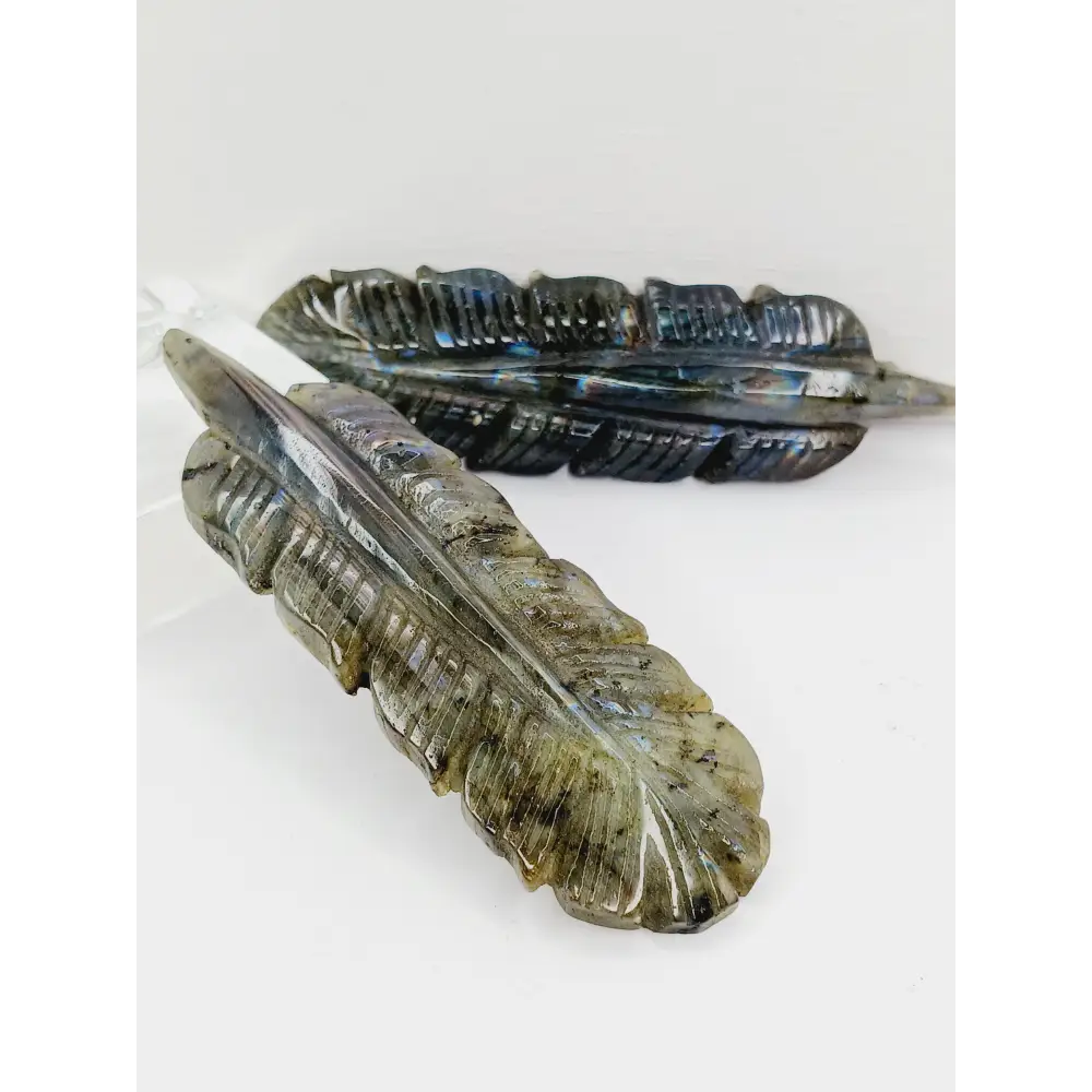 🪶✨ Labradorite Feather – Magic Protection and Spiritual Awakening 🌈 - Carvings