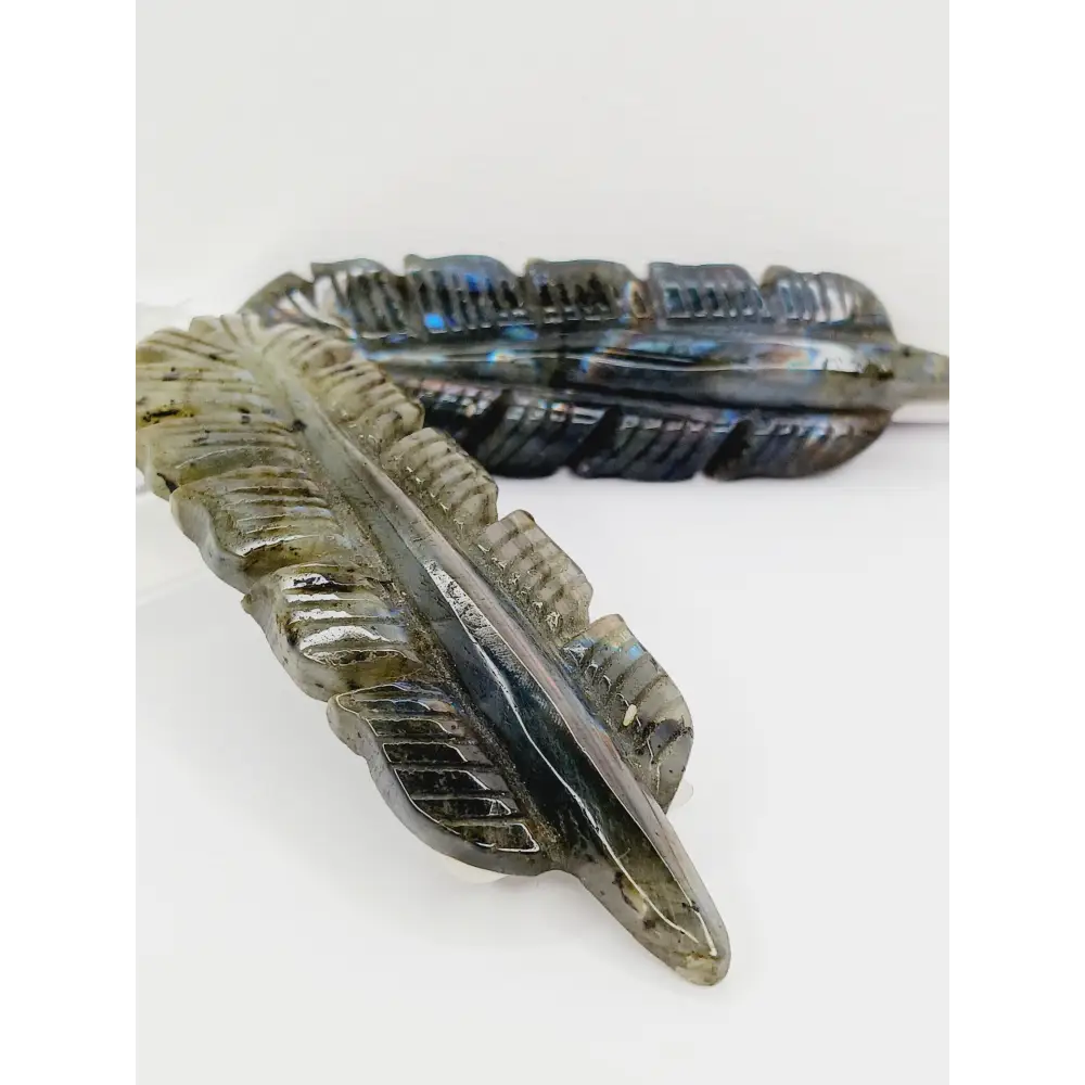 🪶✨ Labradorite Feather – Magic Protection and Spiritual Awakening 🌈 - Carvings