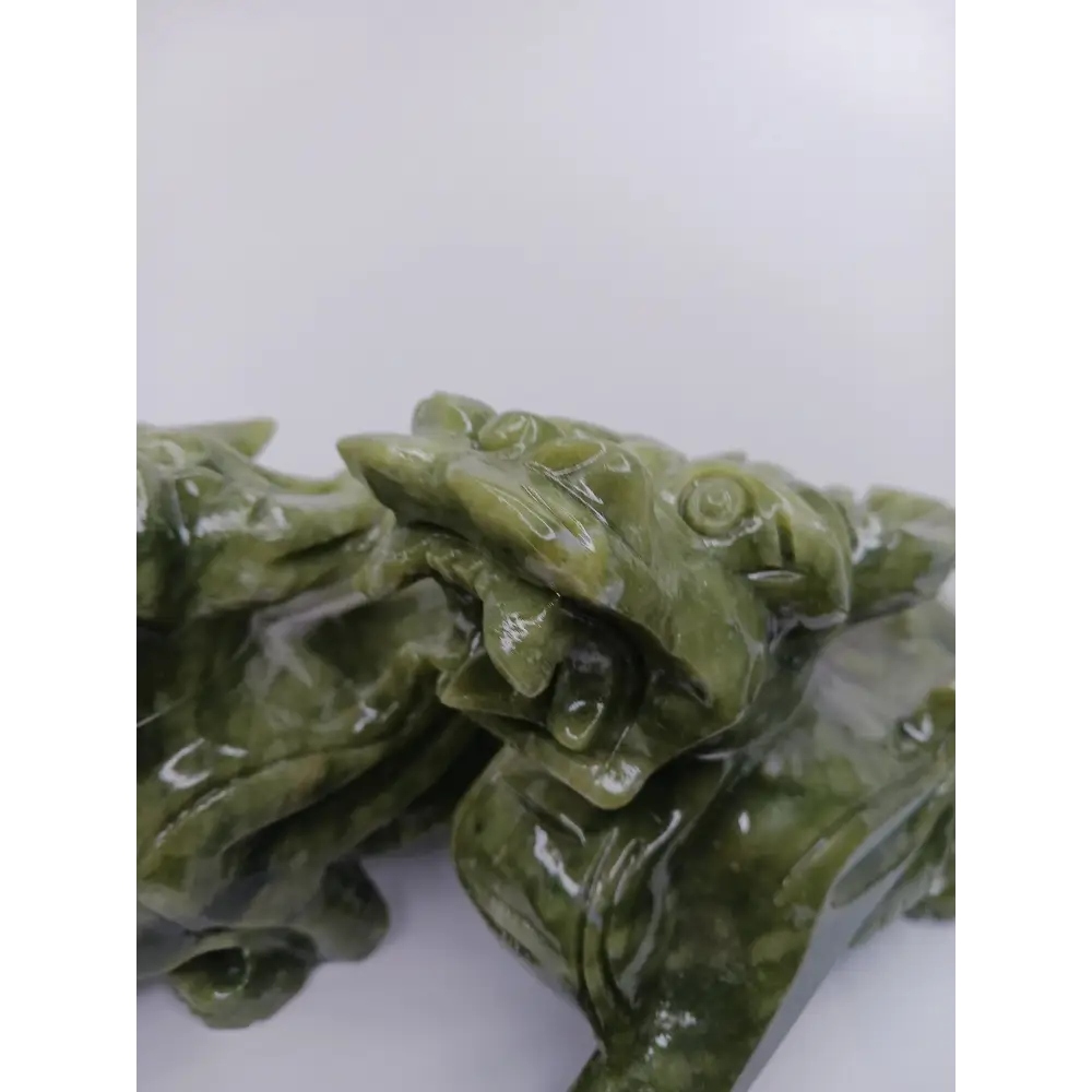 🐉💰 Large Pixiu Money Dragon Pair 8.5 x 5.25 Inch – Wealth Protection and Good Fortune ✨ - Carvings
