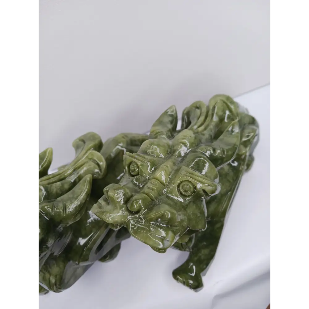 🐉💰 Large Pixiu Money Dragon Pair 8.5 x 5.25 Inch – Wealth Protection and Good Fortune ✨ - Carvings