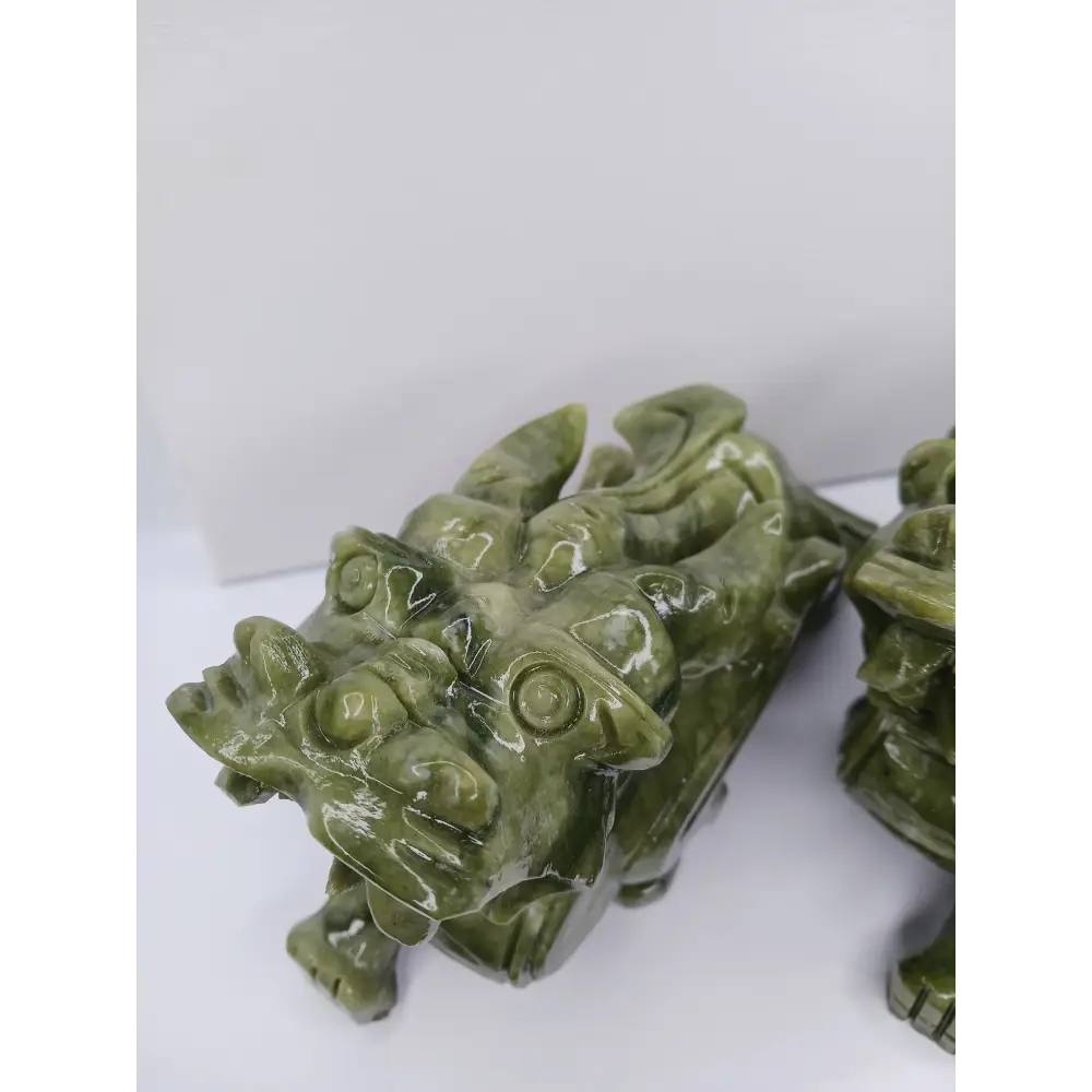 🐉💰 Large Pixiu Money Dragon Pair 8.5 x 5.25 Inch – Wealth Protection and Good Fortune ✨ - Carvings