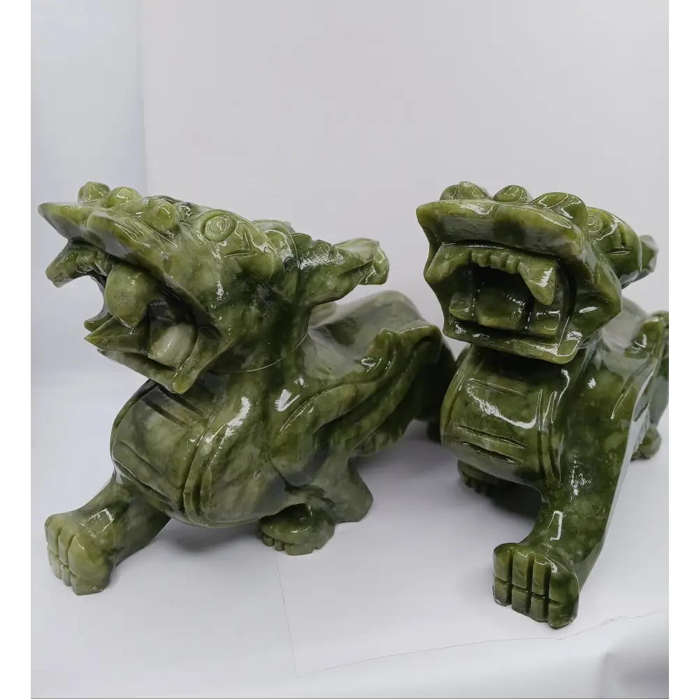 🐉💰 Large Pixiu Money Dragon Pair 8.5 x 5.25 Inch – Wealth Protection and Good Fortune ✨ - Carvings