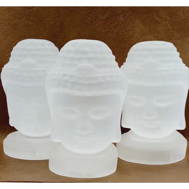 š¤āØ Large Selenite Buddha Head Carving ā Enlightenment Serenity and High-Vibrational Clarity! š§ - Carvings