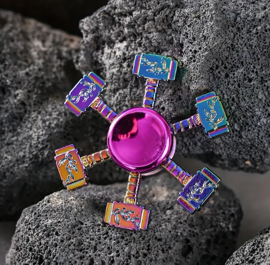 Metallic Rainbow Colored Fidget Spinners with Smooth Spin - Chilling Out Accessories