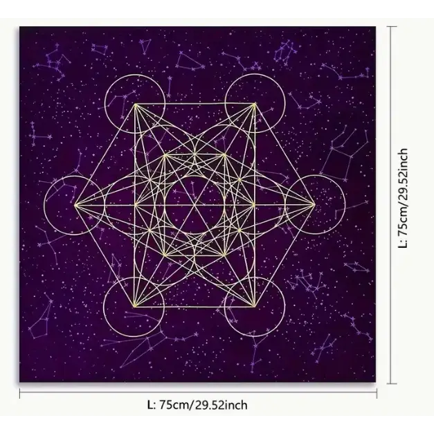 Metatrons Cube Altar Cloth 29.5 x 29.5 - Altar Supplies