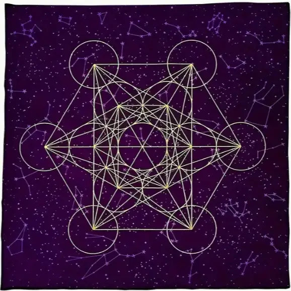 Metatrons Cube Altar Cloth 29.5 x 29.5 - Altar Supplies