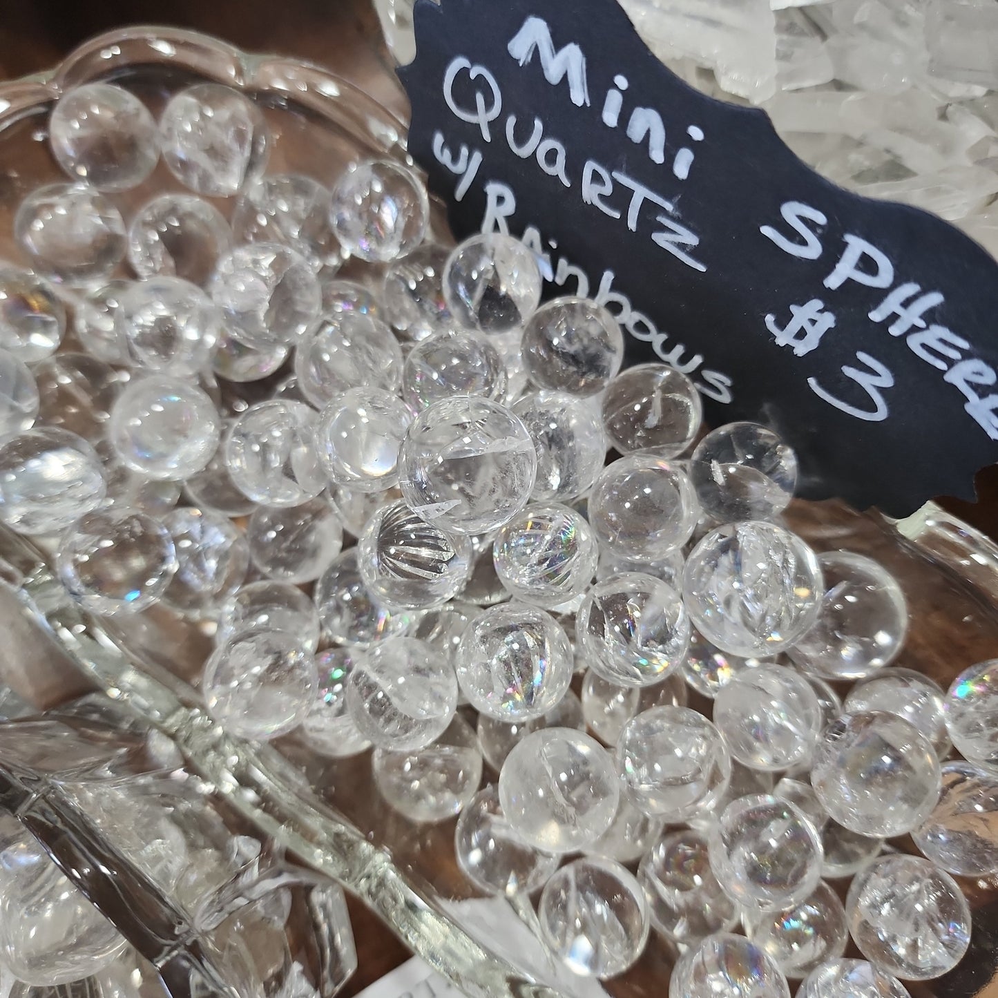 MINI CLEAR QUARTZ SPHERE WITH RAINBOWS - Spheres