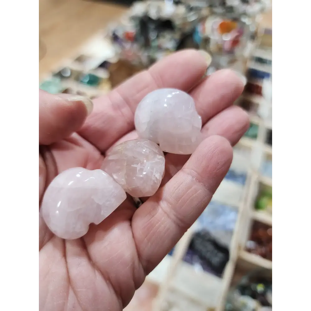 ๐๐ธ Mini Rose Quartz Skulls โ Love Healing & High-Vibe Magic! โจ - Carvings
